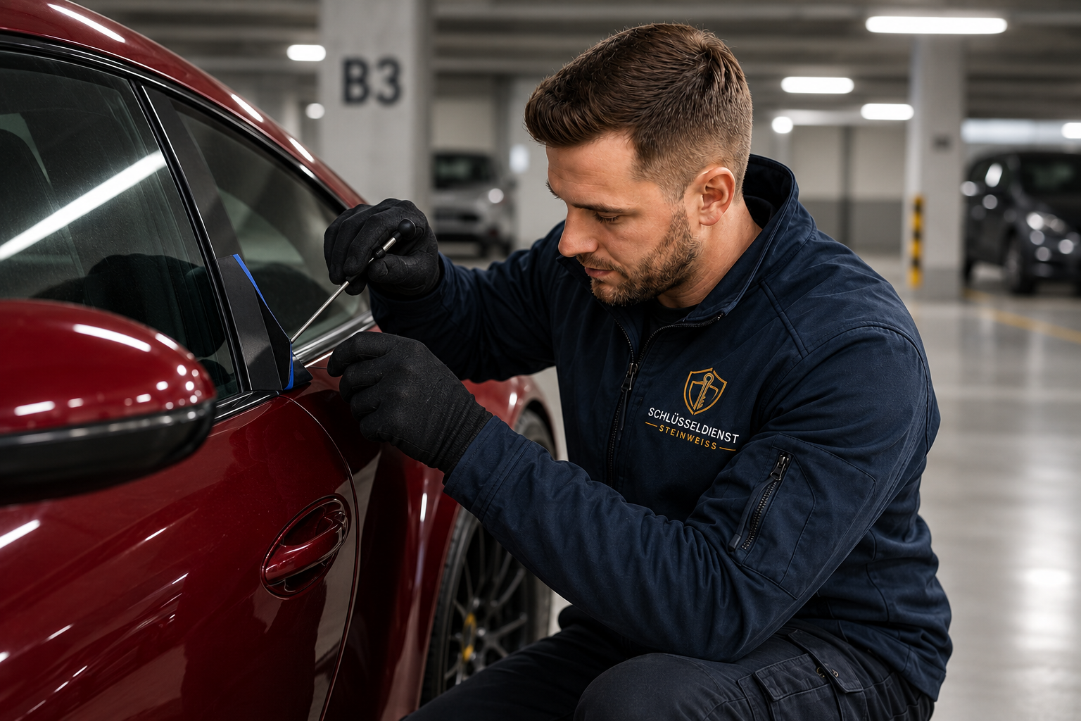 Professionelle Autoöffnung durch Schlüsseldienst Steinweiss